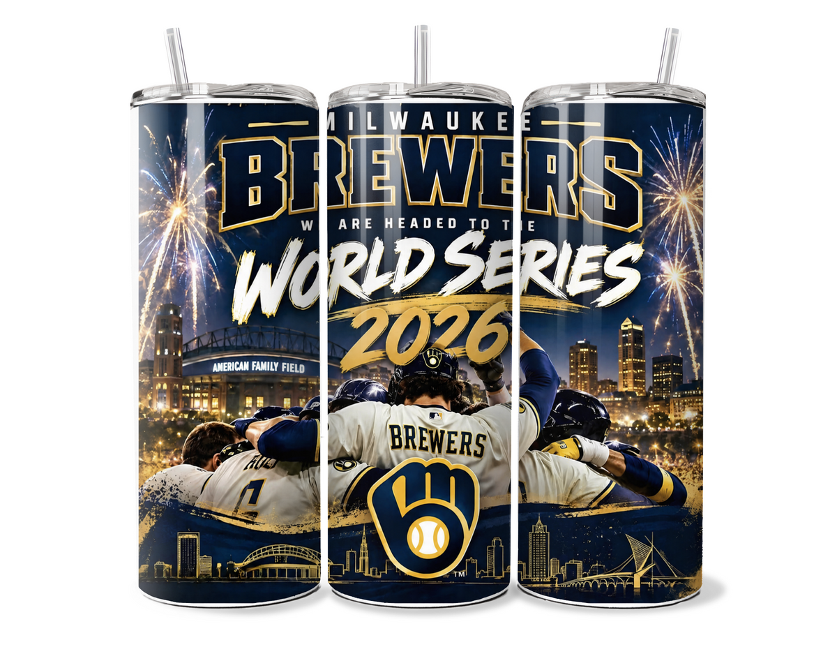 20oz or 30oz Milwaukee Brewers Worls Series Insulated Travel Tumbler