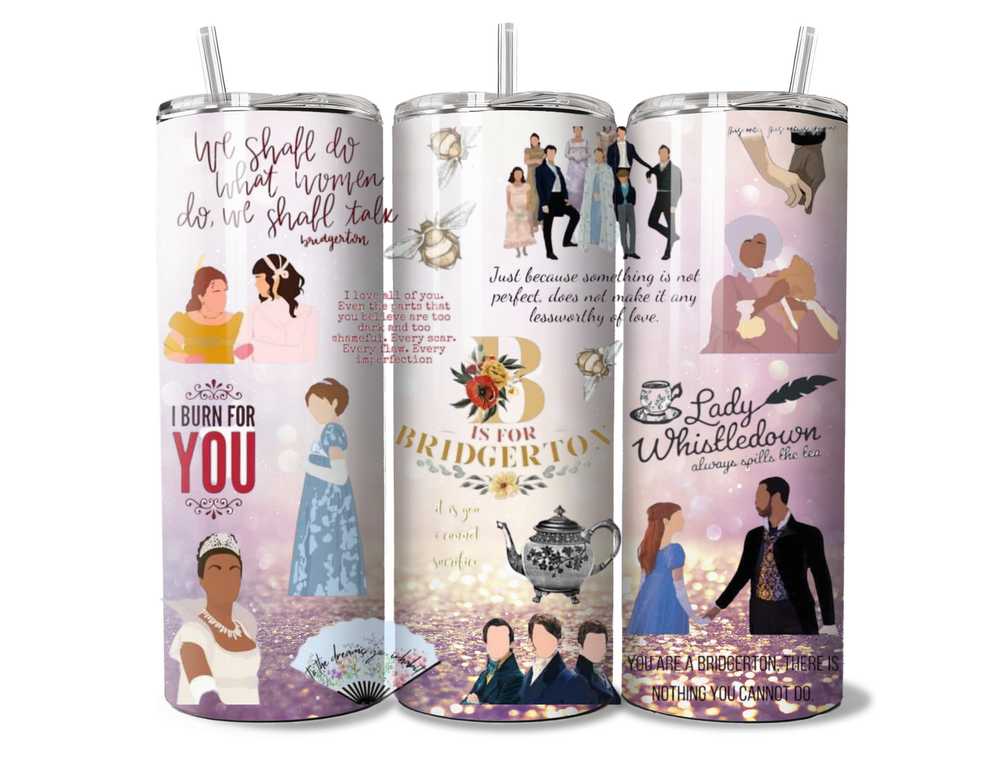Elegant Bridgerton Designed Insulated Travel Mug
