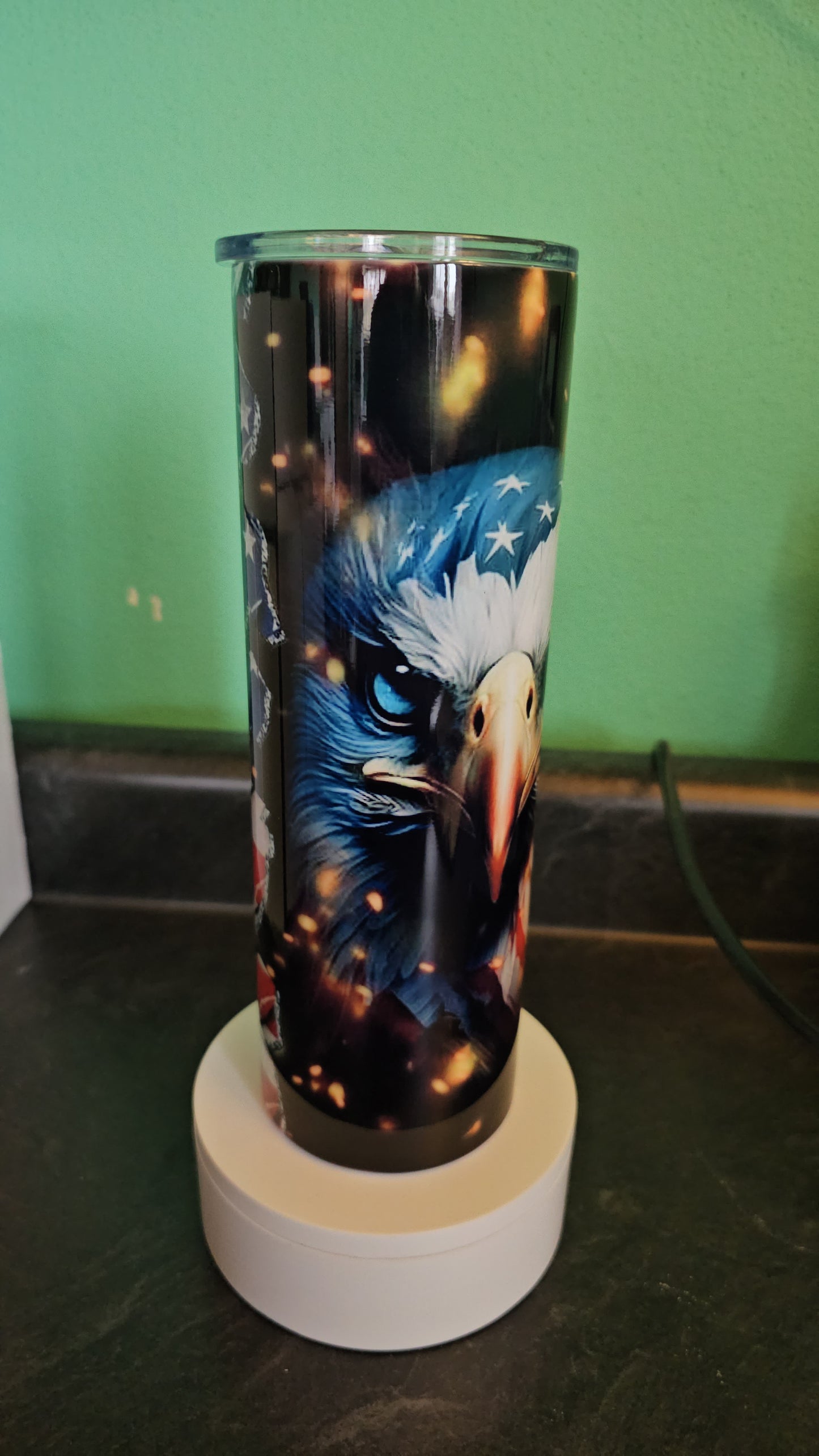 Patriotic Eagle and American Flag Double-Wall Insulated Tumbler