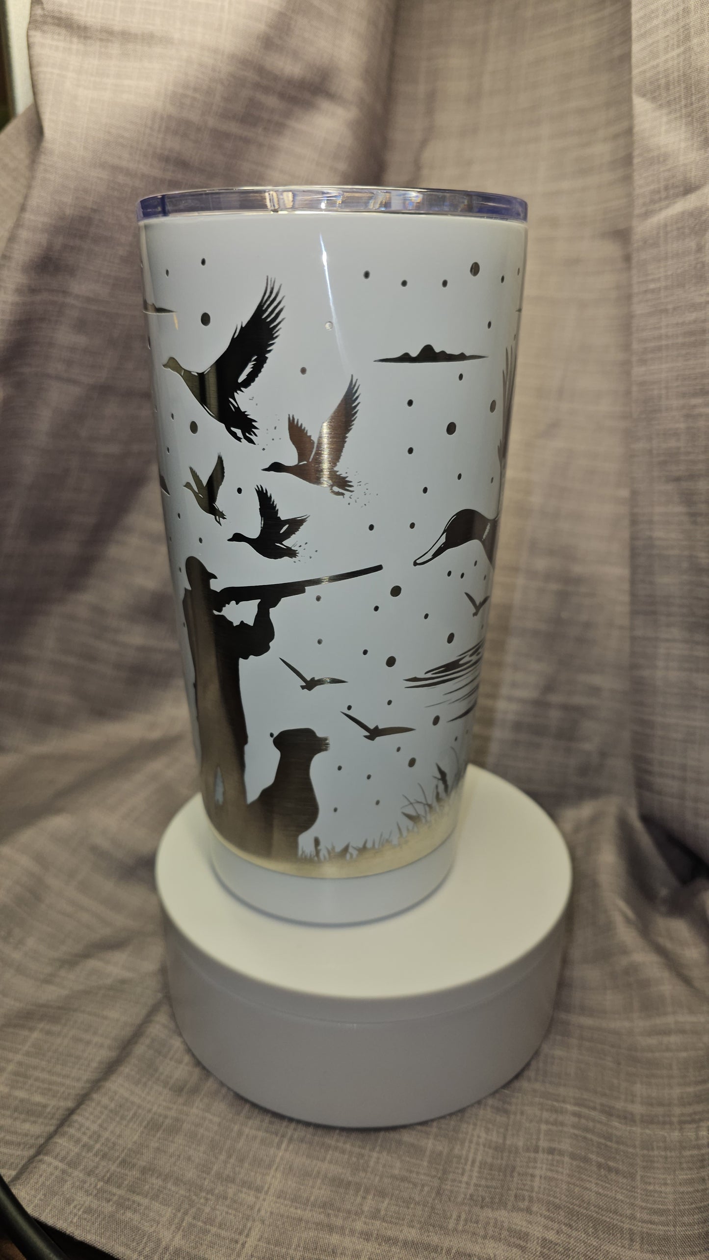 Laser Engraved Duck Hunter 20oz Insulated Travel Tumbler | Mug | Cup