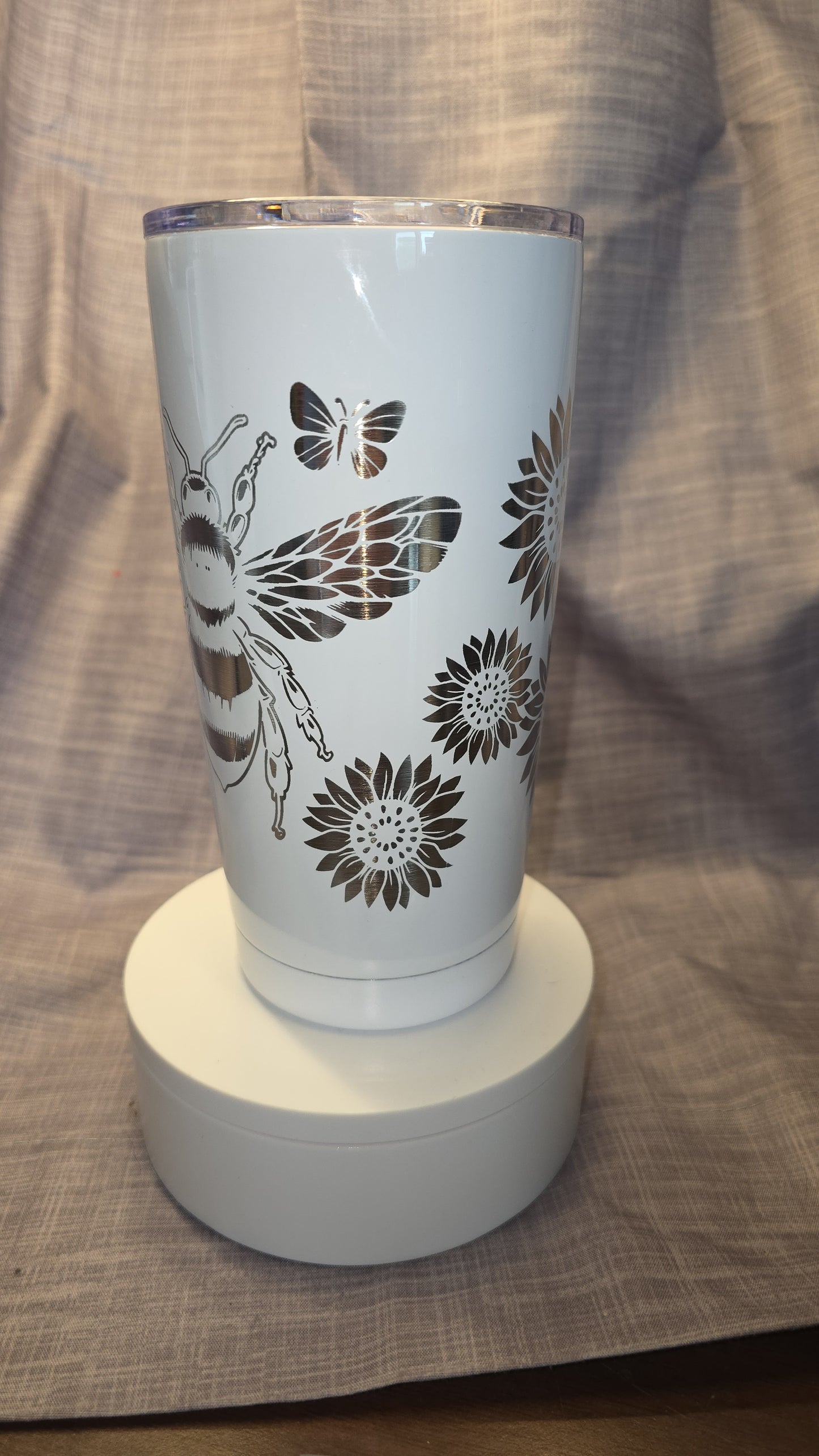 Bee Happy Insulated Laser Engraved Tumbler