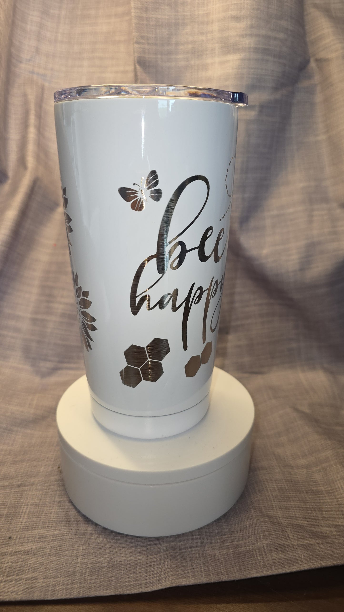 Bee Happy Insulated Laser Engraved Tumbler