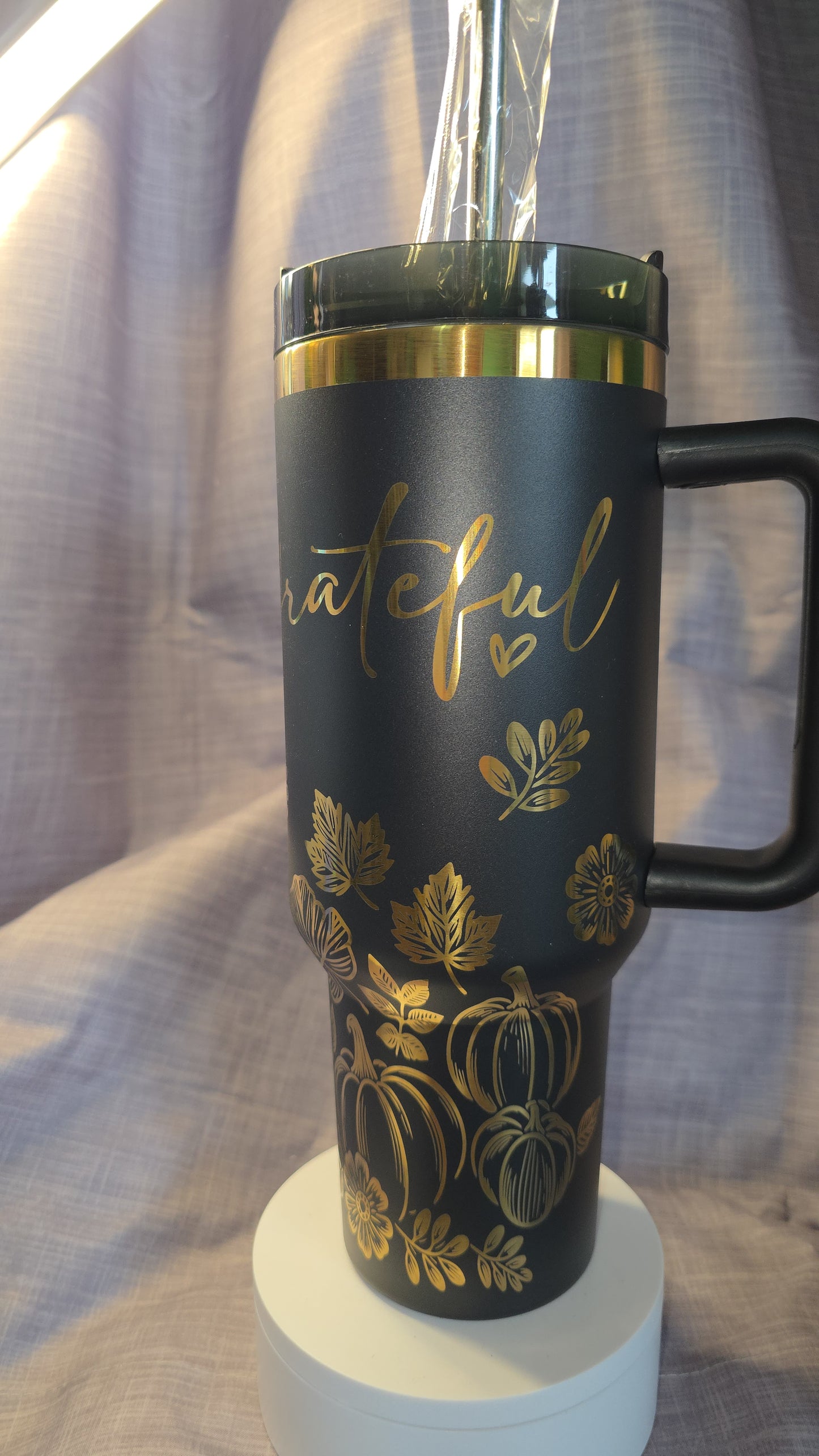 40oz Laser Engraved Grateful Insulated Travel Tumbler