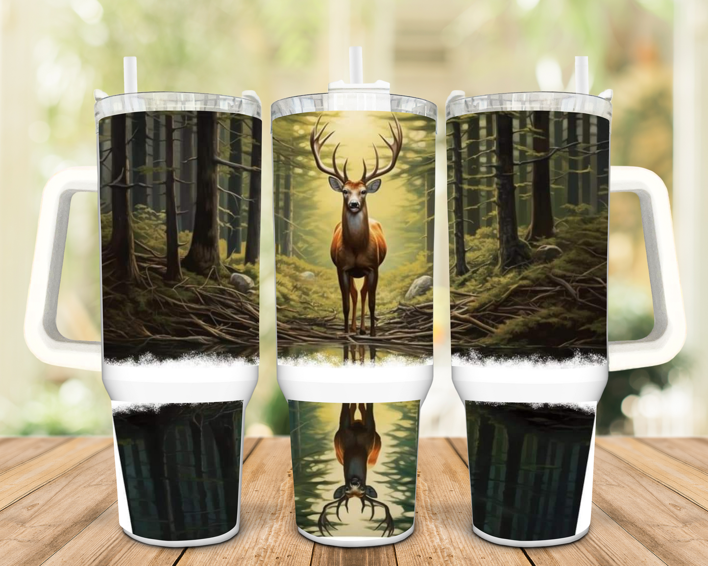Deer in Wild 40oz Insulated Travel Tumbler