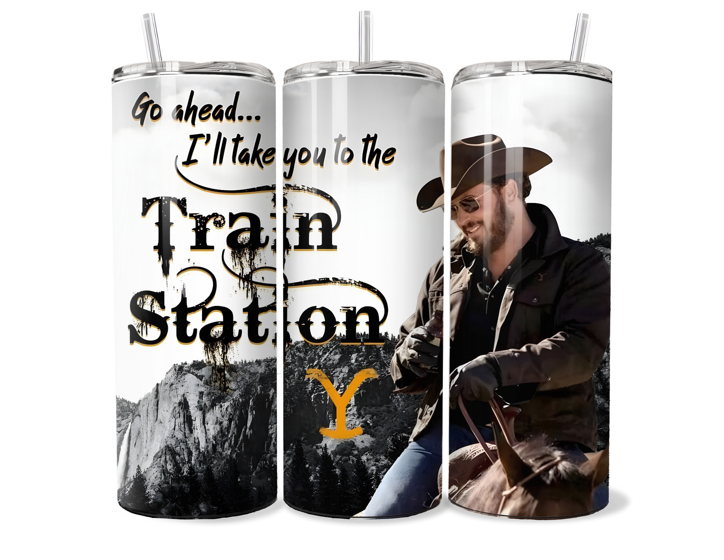 Yellowstone Inspired "Train Station" Insulated Tumbler - Dutton Ranch Style