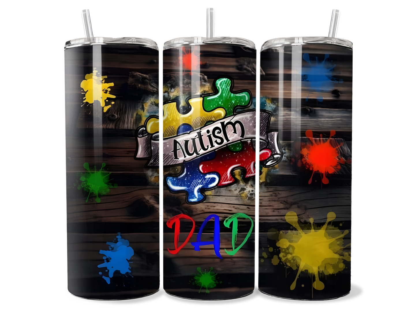 Autism Dad 20oz/30oz Insulated Stainless Steel Tumbler