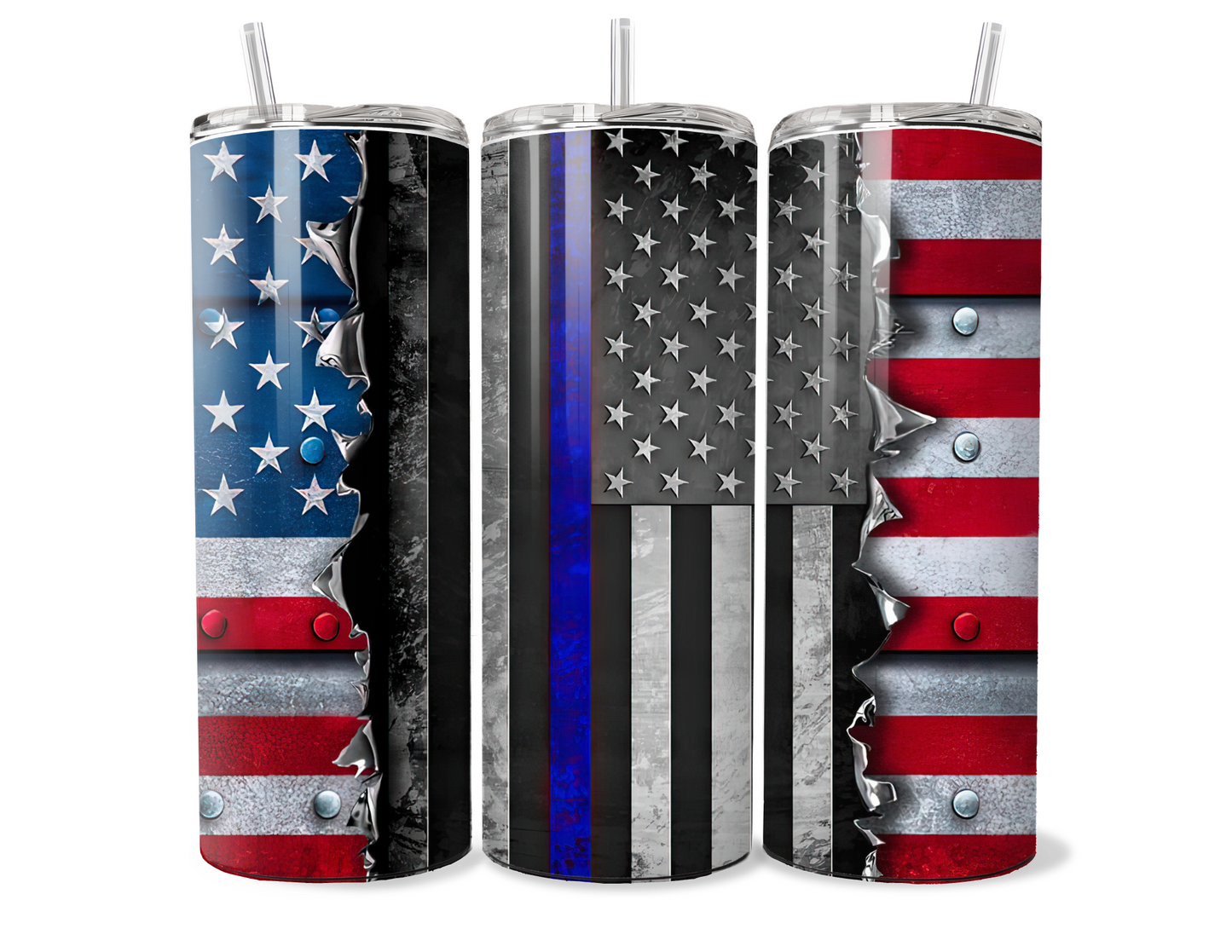 Back the Blue American Flag Insulated Travel Mug | Tumbler