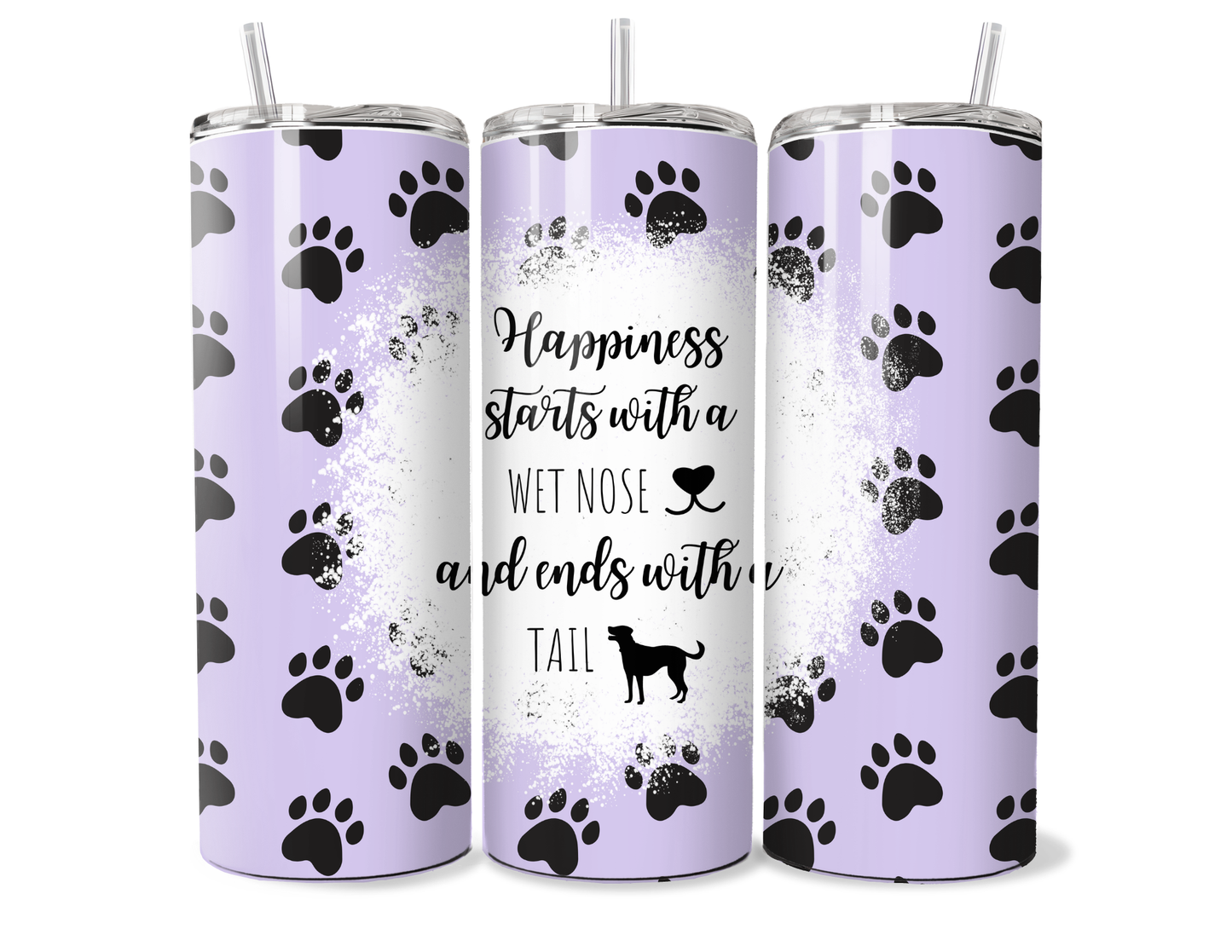 Dog Lover Insulated Tumbler - Wet Nose & Wagging Tail 20oz/30oz Stainless Steel Cup