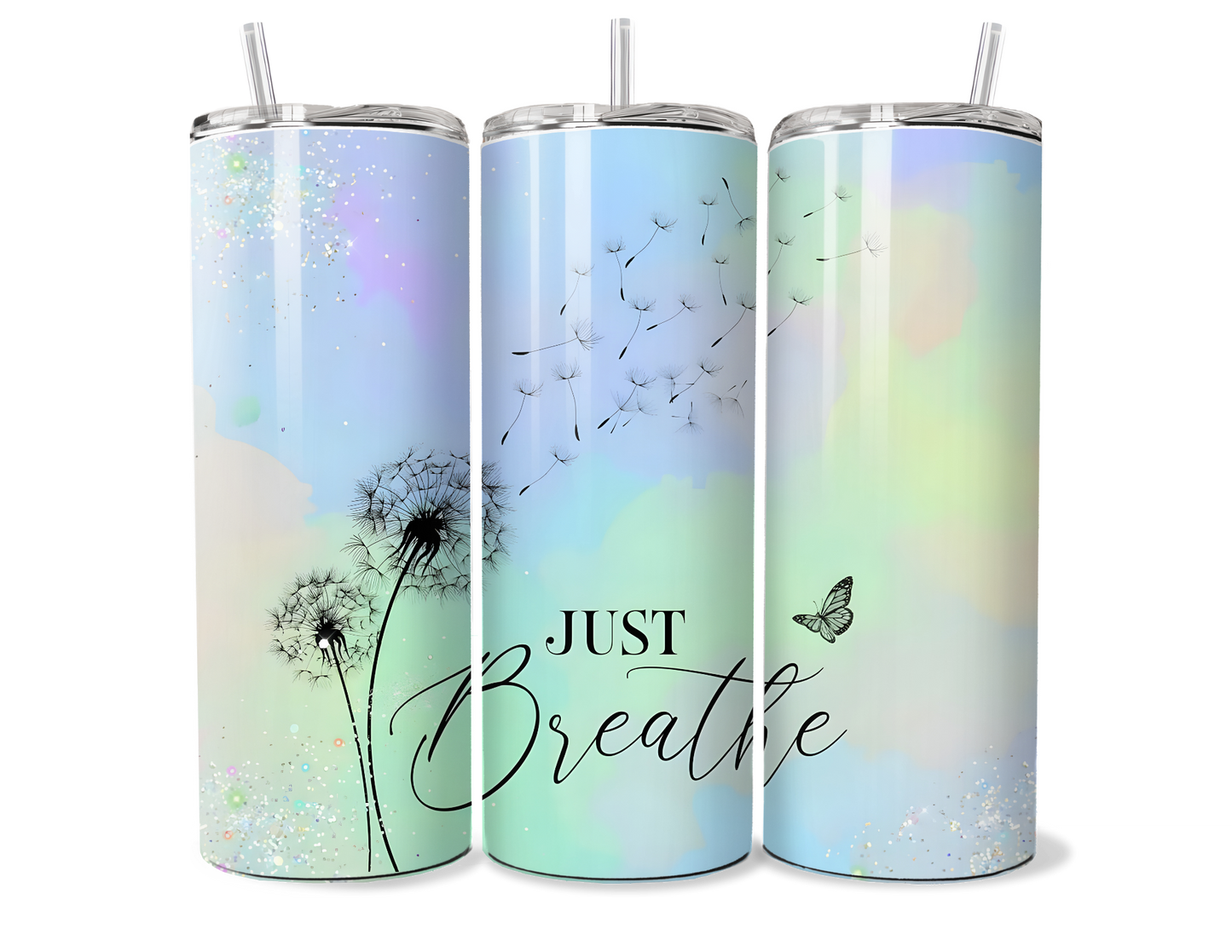 Just Breathe Floral Insulated Tumbler - 20oz & 30oz Stainless Steel