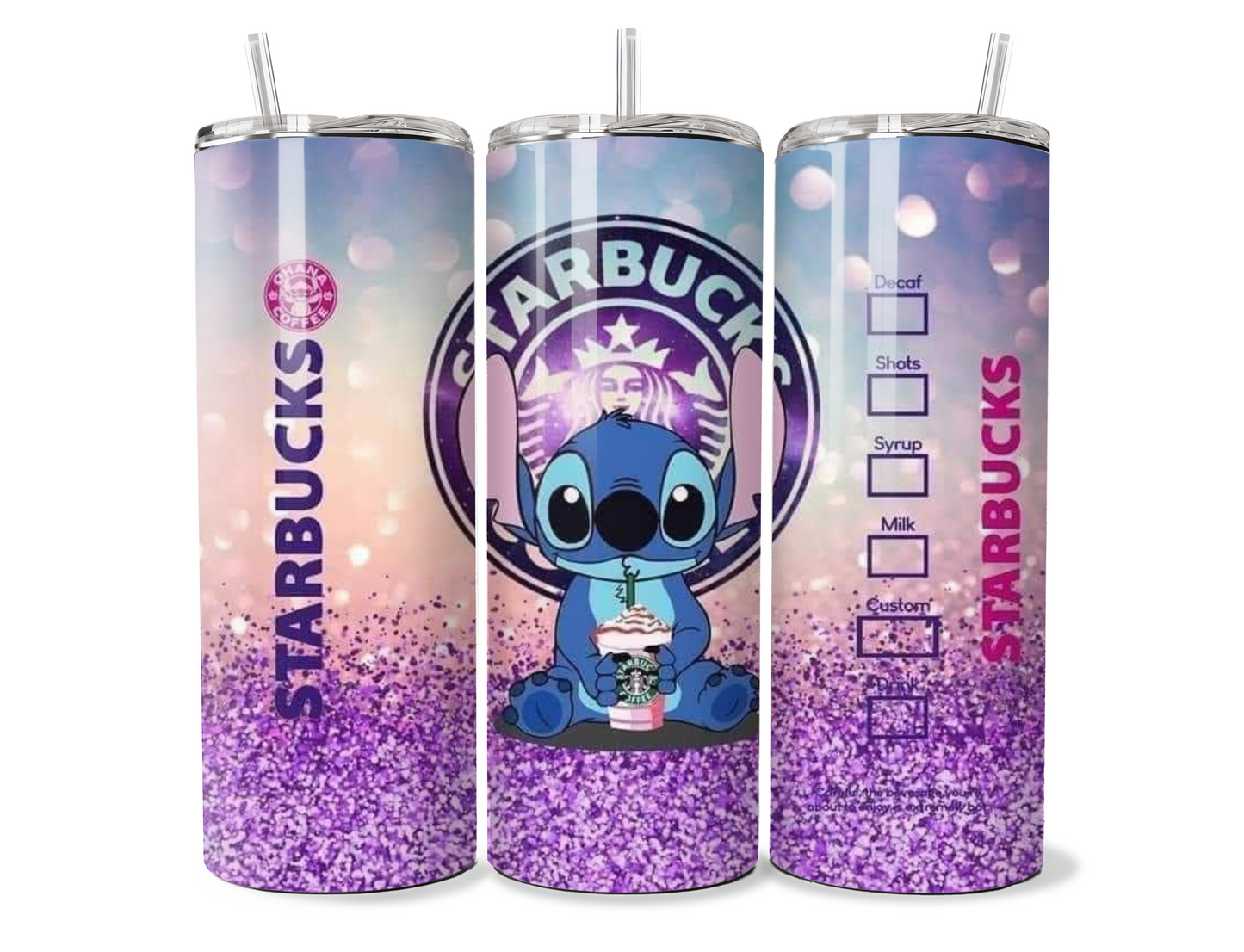 Blue Alien Stitch Starbucks Insulated Travel Tumbler