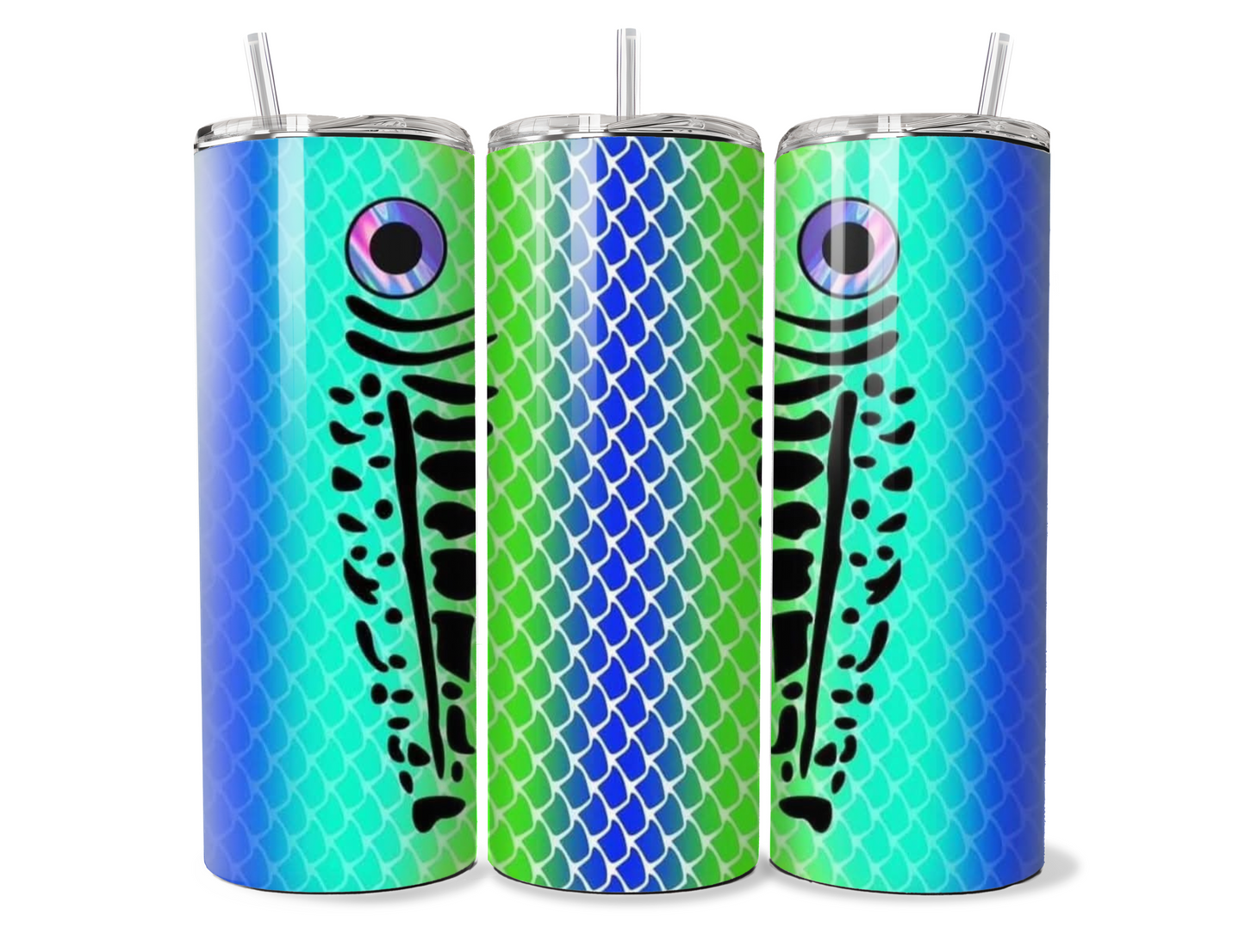 Blue and Green Fishing Bait Design Tumbler | Cup