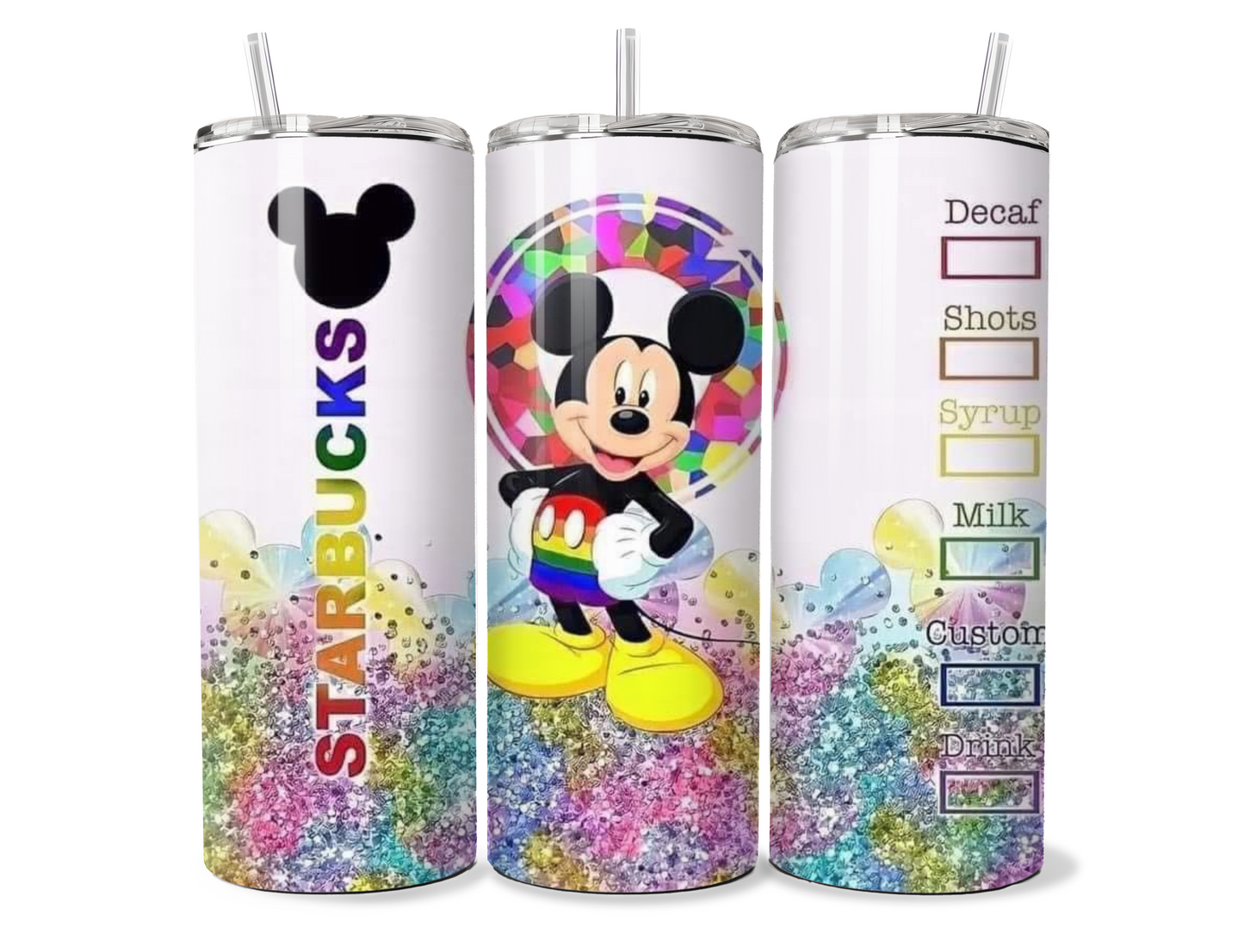 Colorful Mickey Mouse Starbucks Insulated Tumbler