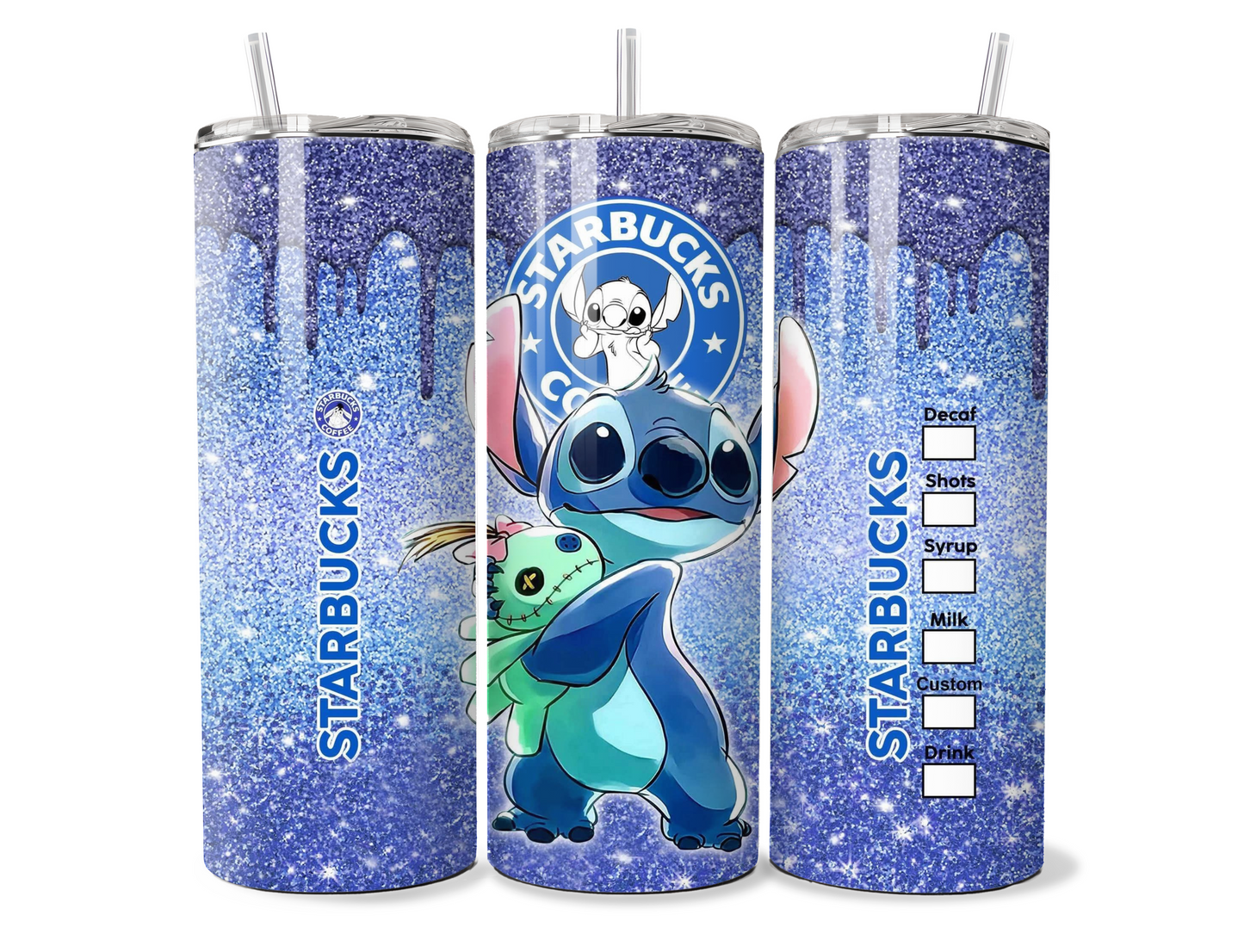 Adorable Blue Alien Stitch Starbucks Insulated Tumbler