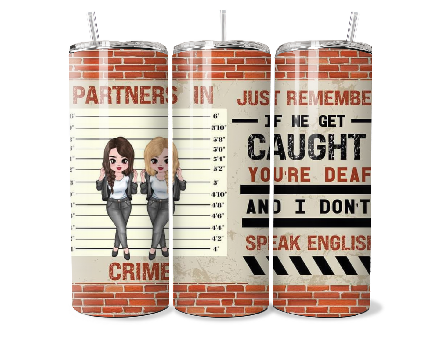 Best Friends and Partners In Crime Insulated Travel Tumbler