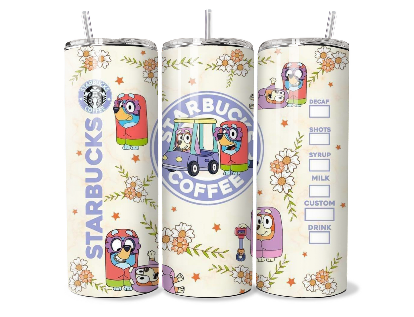 Adorable Bluey Starbucks Insulated Travel Tumbler