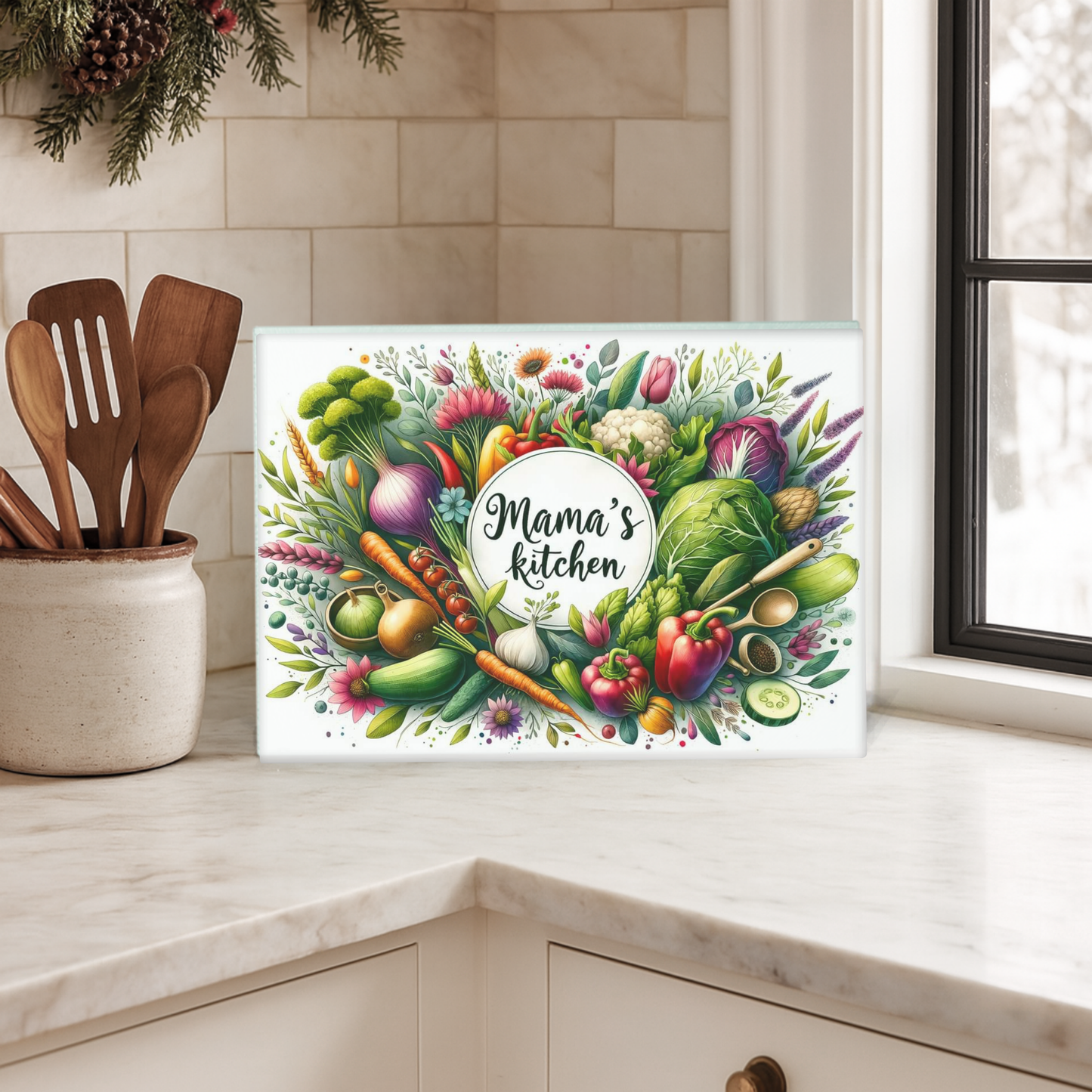 Mama's Kitchen Glass Cutting Board