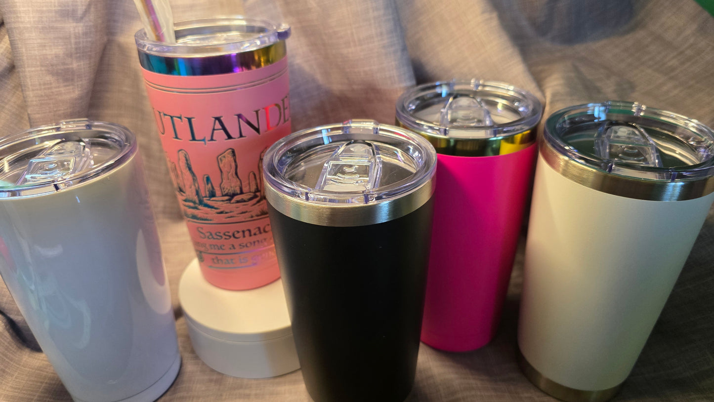 20oz Custom Outlander Sassenach Insulated Travel Tumbler