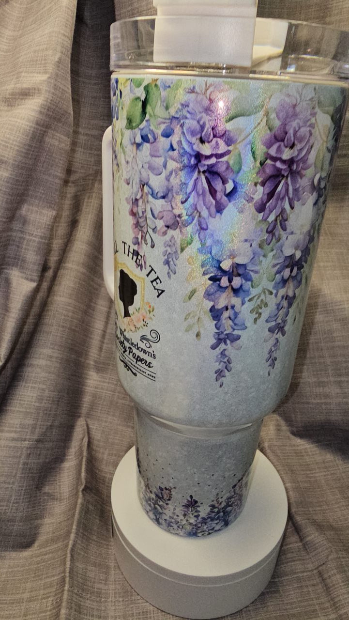 Beautiful Custom Designed Bridgerton Travel Tumbler