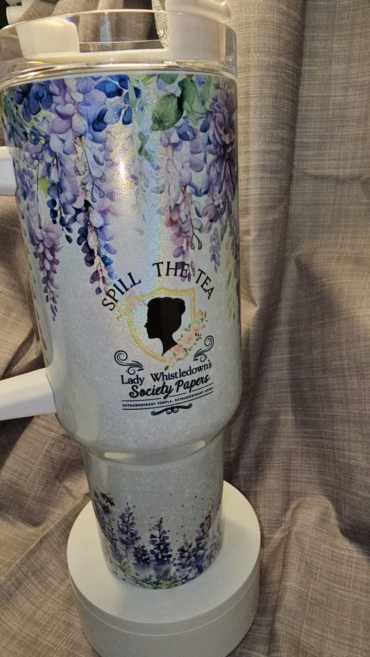 Beautiful Custom Bridgerton Travel Tumbler