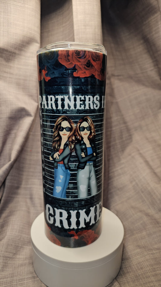 Besties Partners in Crime Insulated Travel Cup | Tumbler | Mug