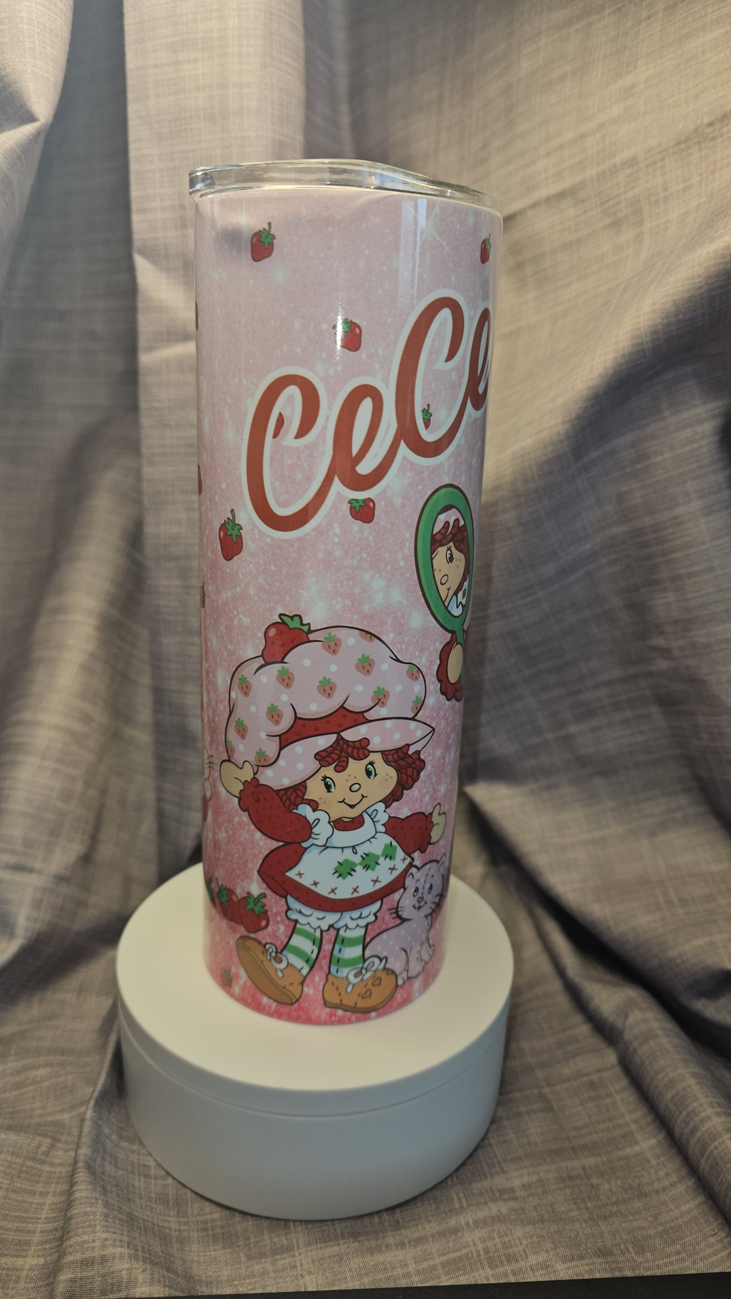 Customizable Insulated Travel Tumbler with Strawberry Shortcake!!