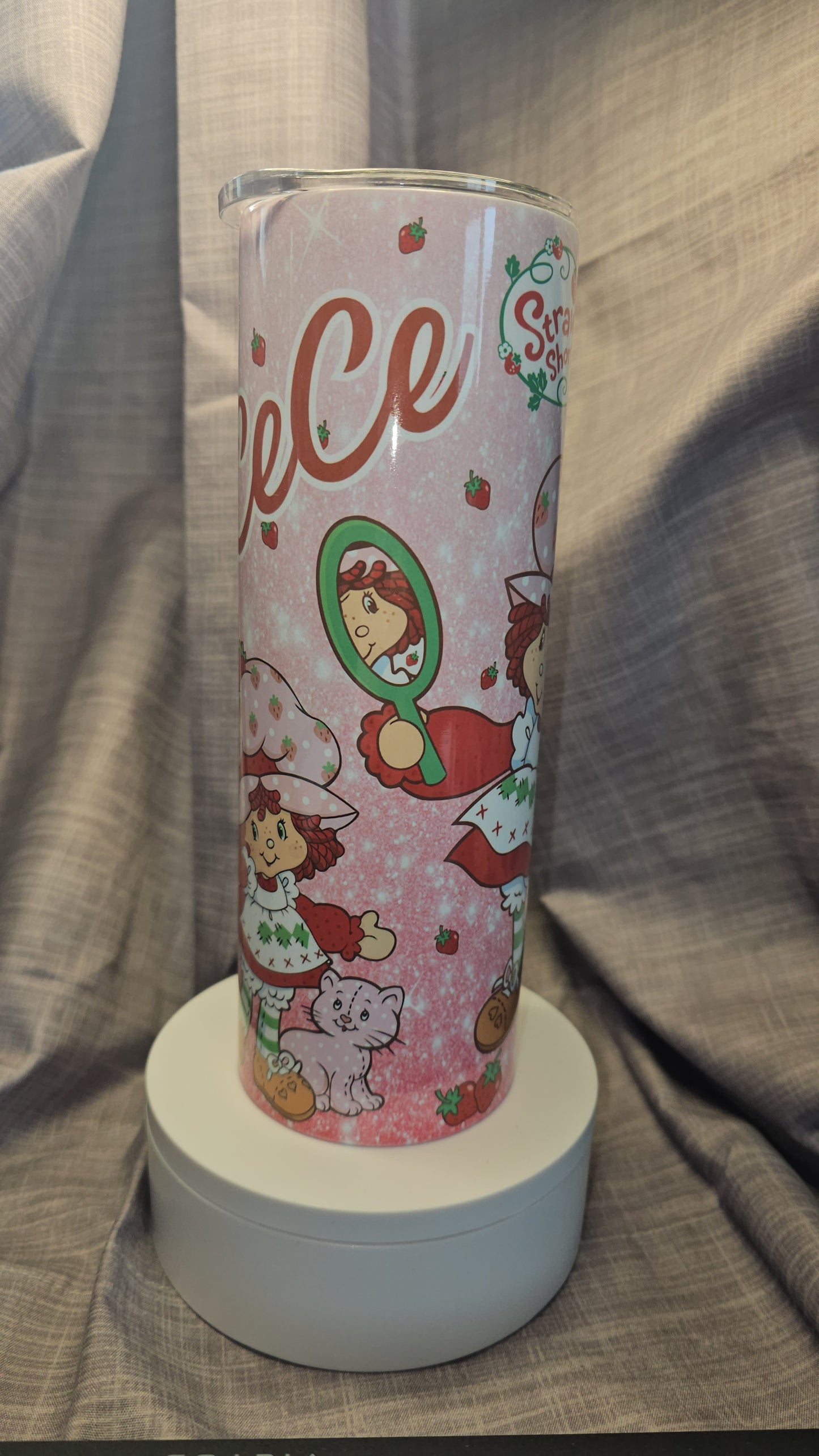 Customizable Insulated Travel Tumbler with Strawberry Shortcake!!