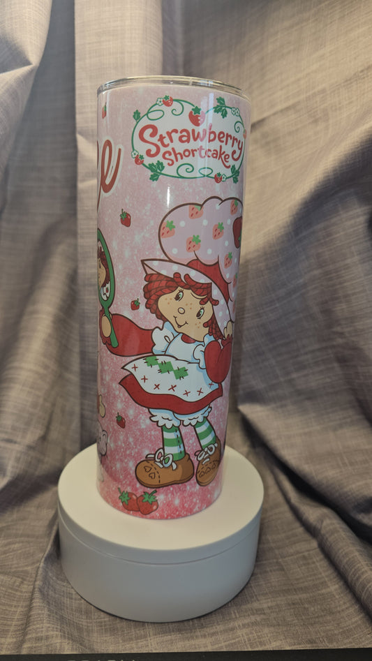 Customizable Insulated Travel Tumbler with Strawberry Shortcake!!