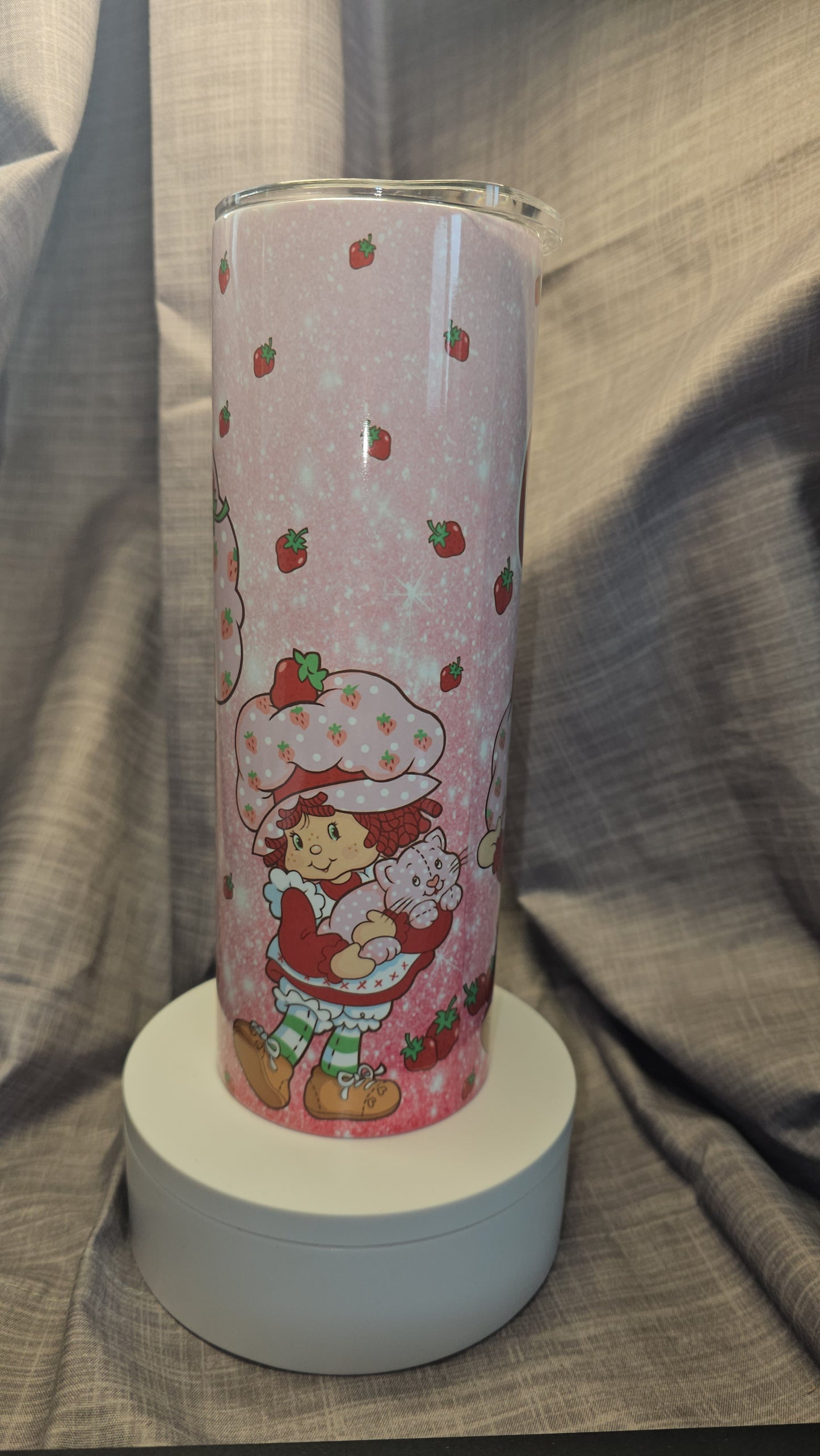 Customizable Insulated Travel Tumbler with Strawberry Shortcake!!
