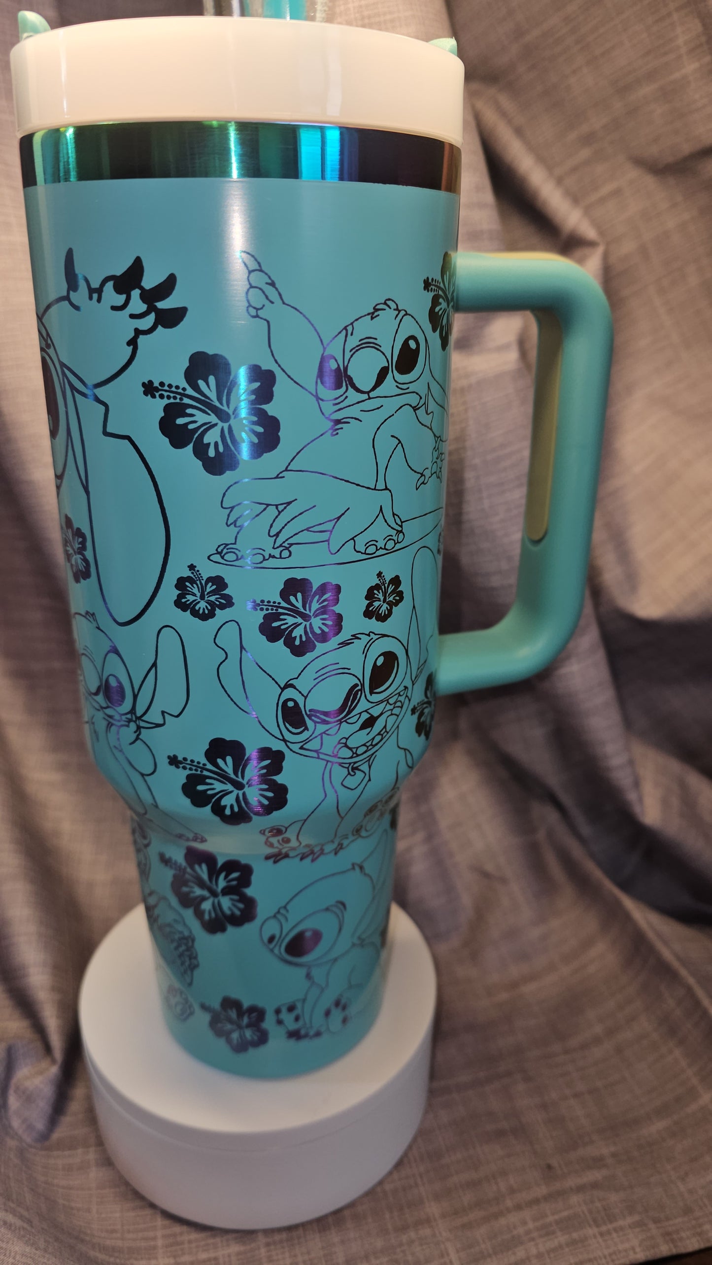 40oz Laser Engraved Stitch Tumbler