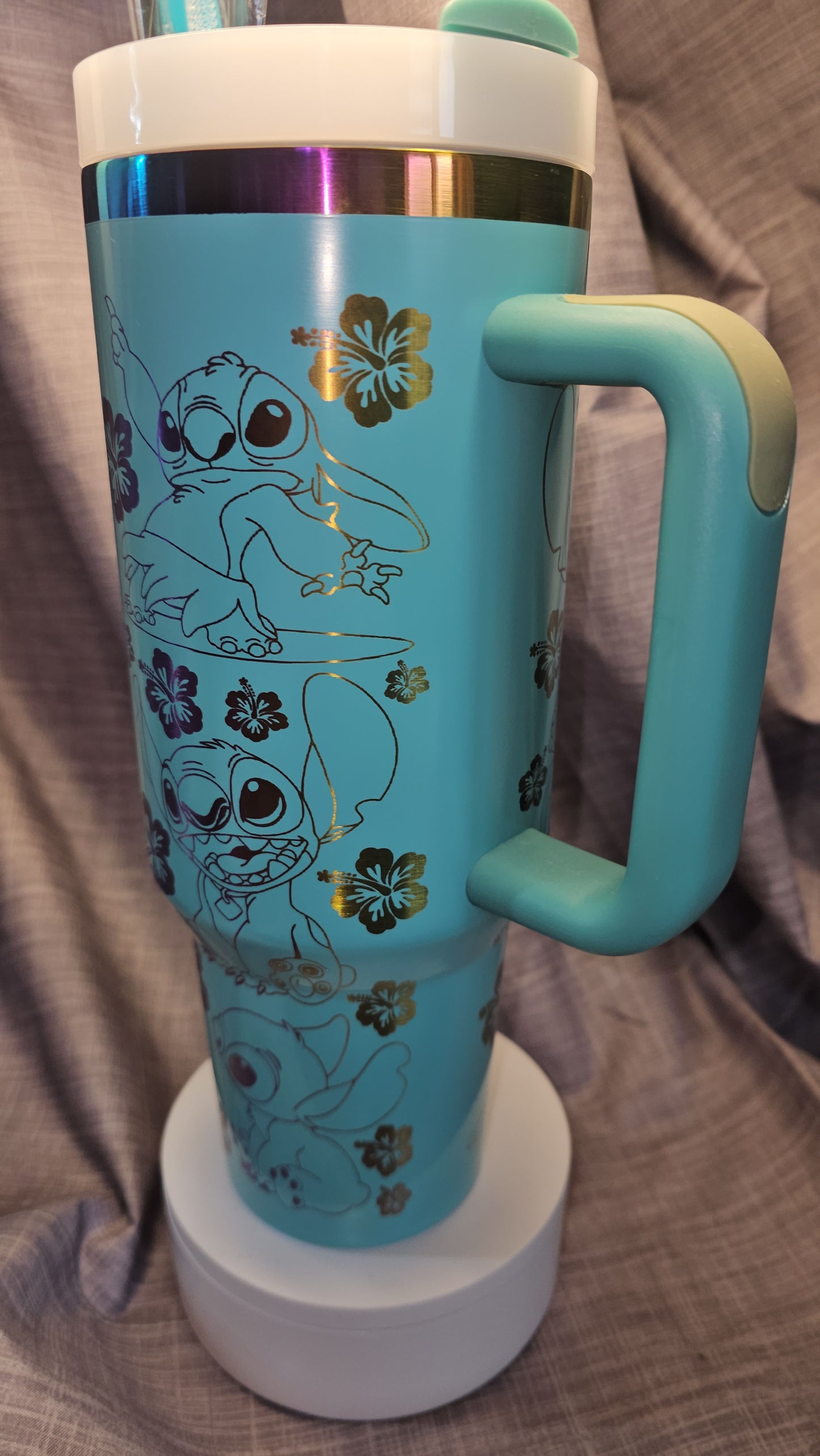 40oz Laser Engraved Stitch Tumbler