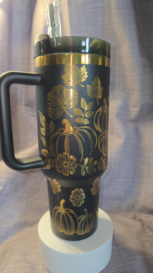 40oz Laser Engraved Grateful Insulated Travel Tumbler