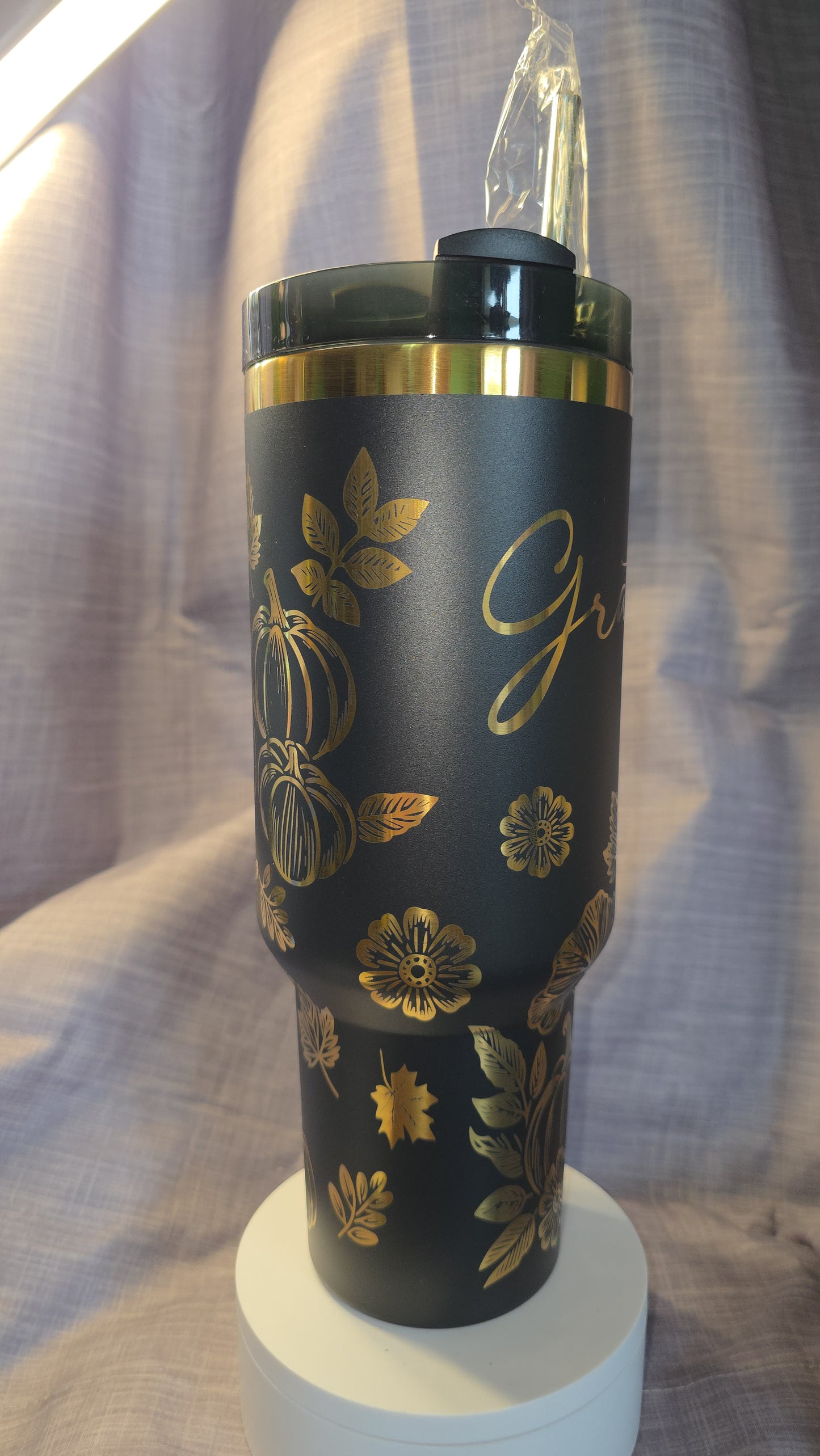 40oz Laser Engraved Grateful Insulated Travel Tumbler