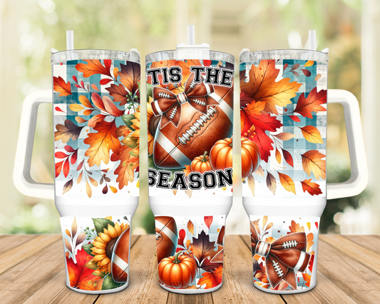 Fall Football Season 40oz Insulated Travel Tumbler