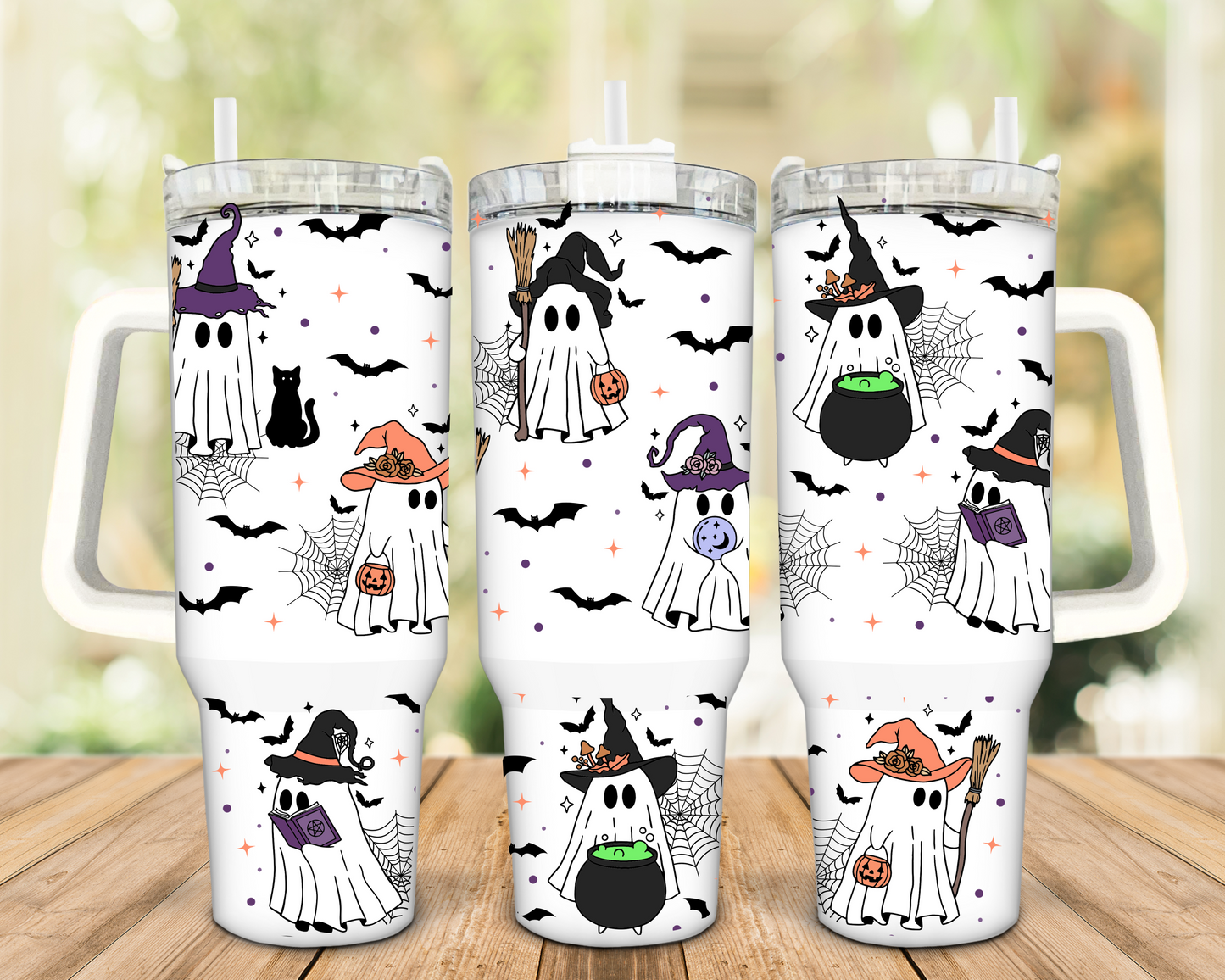 Halloween Spooky Fun Ghosts 40oz Insulated Travel Tumbler