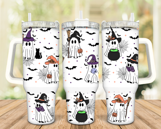 Halloween Spooky Fun Ghosts 40oz Insulated Travel Tumbler
