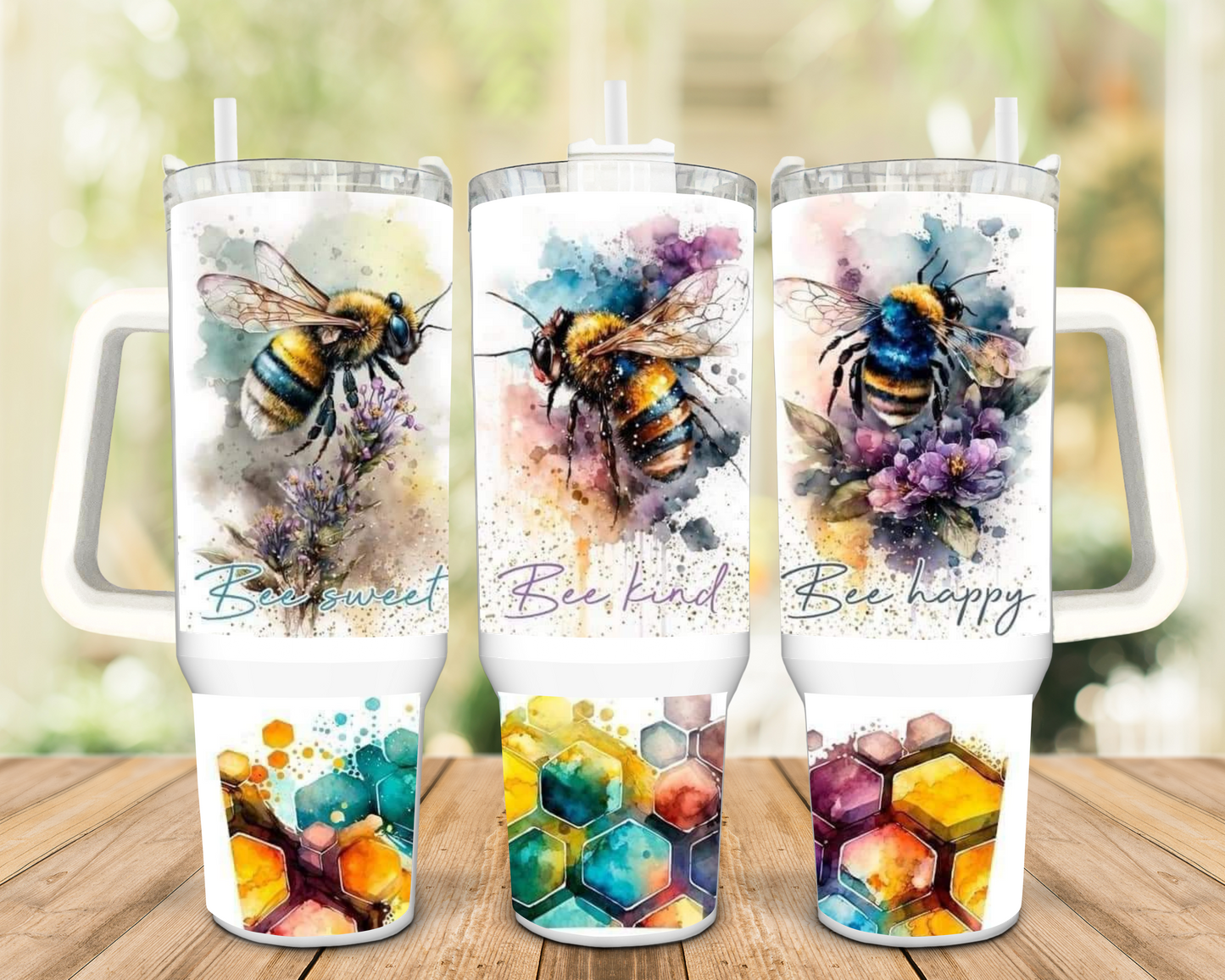 40oz Bee Sweet, Bee Kind and Bee Happy Insulated Tumbler