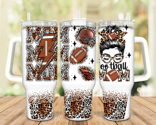 Football Mom 40oz Insulated Travel Tumbler