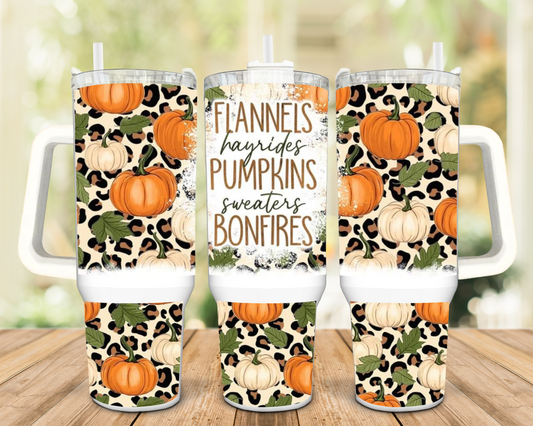 Fall Fun Hayrides, Pumpkins and More 40oz Insulated Travel Tumbler
