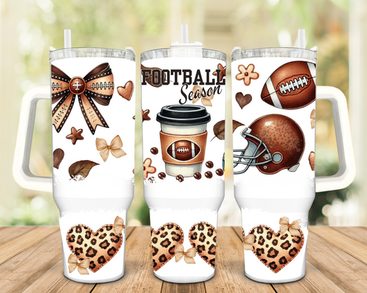 Football Season 40oz Insulated Travel Tumbler