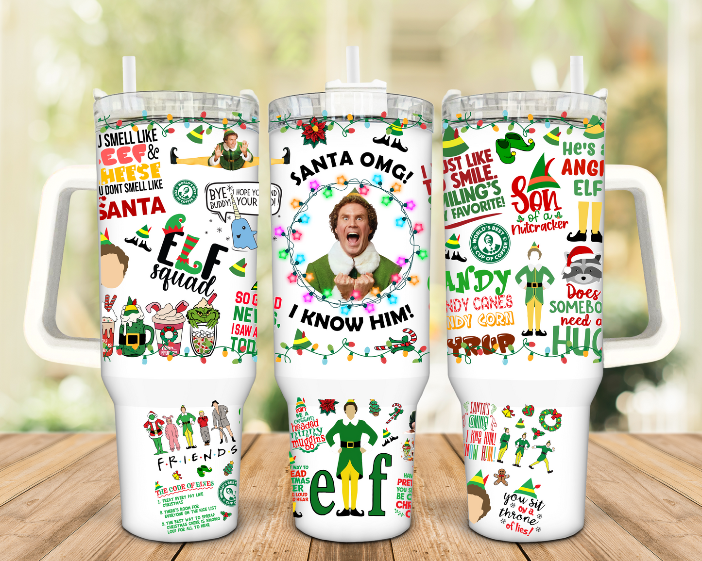 Christmas Elf and Friends 40oz Insulated Travel Tumbler