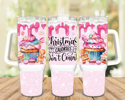Christmas Calories Don't Count 40oz Insulated Travel Tumbler