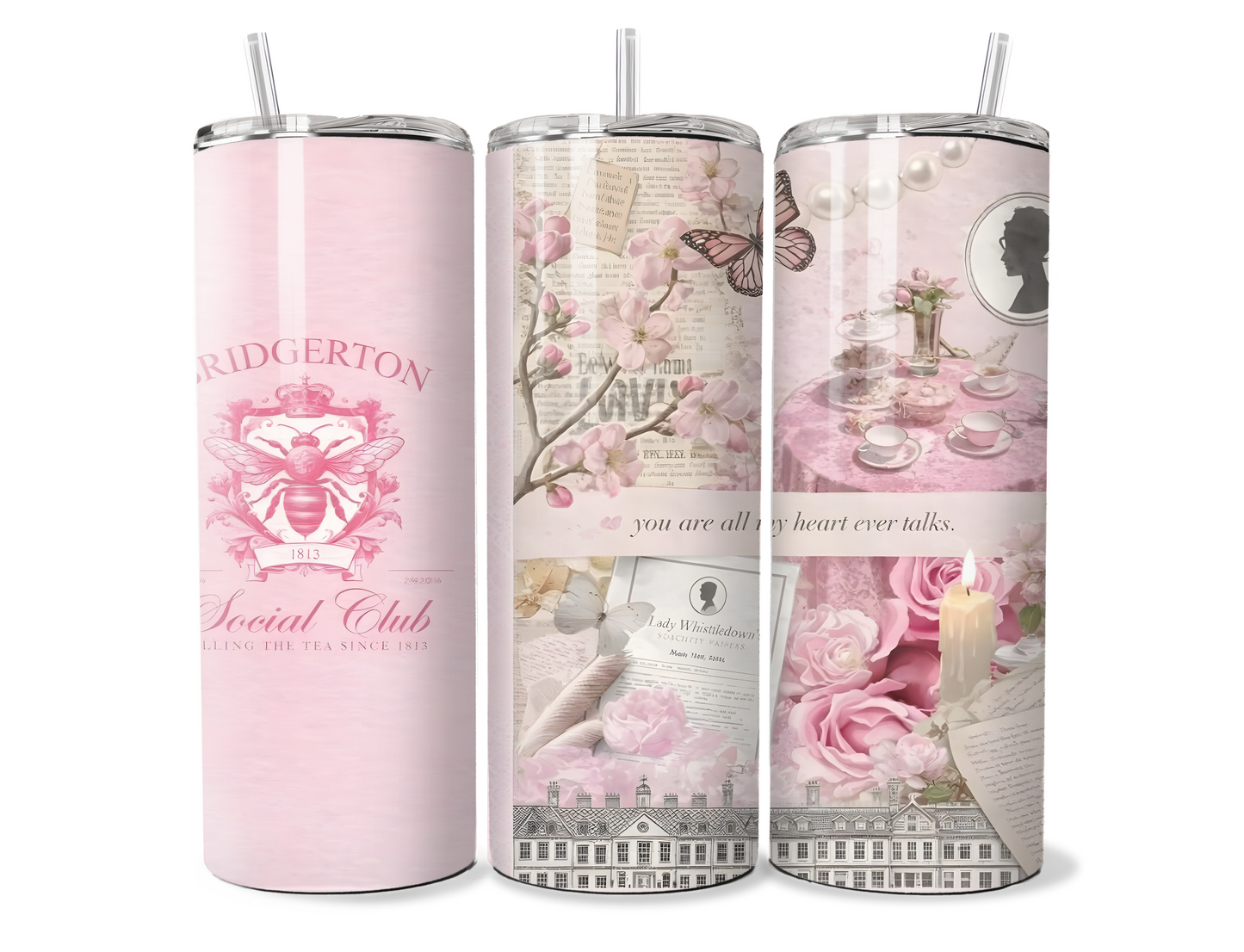 Spill the Tea" Pink Floral Insulated Tumbler