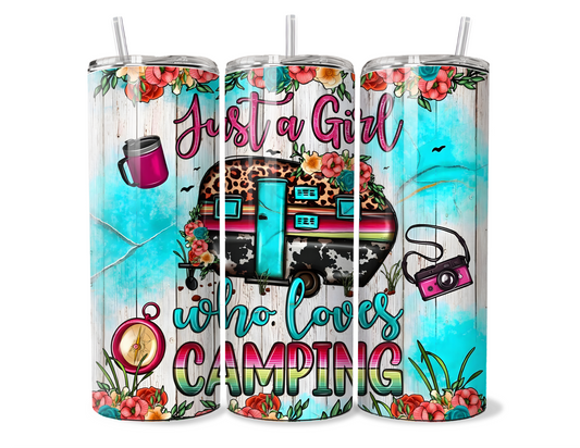 Just a girl who Love Camping Insulated Tumbler