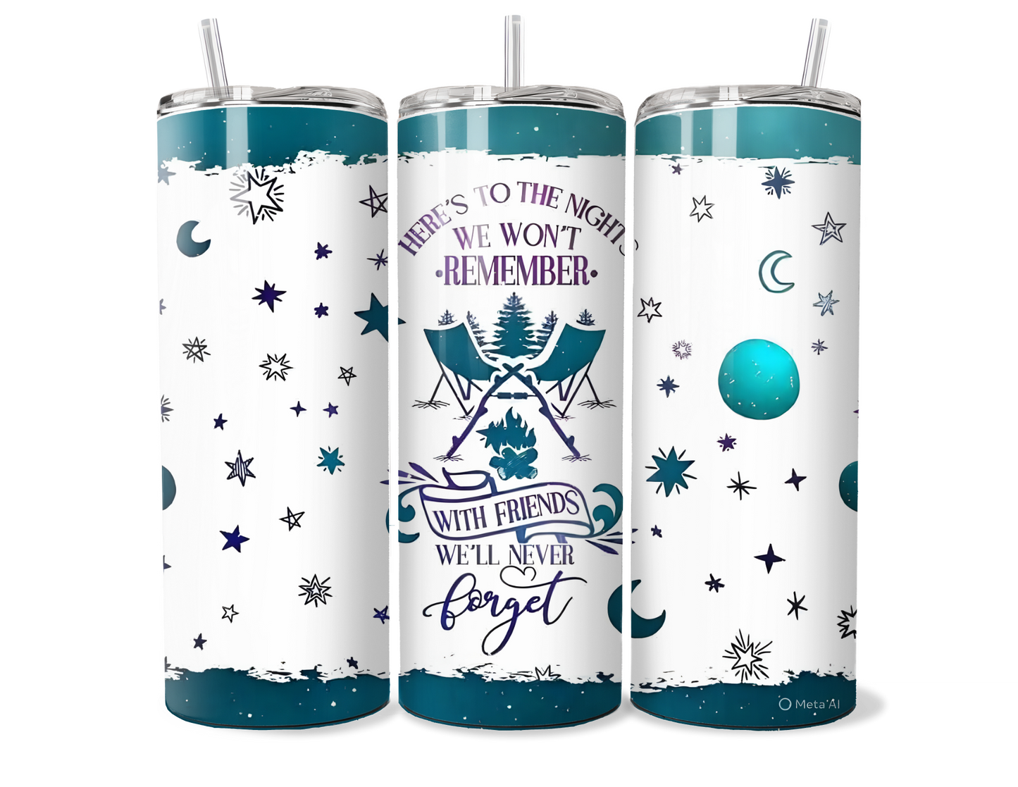 Here's to the Nights We Won't Remember - Camping Stainless Steel Insulated Tumbler