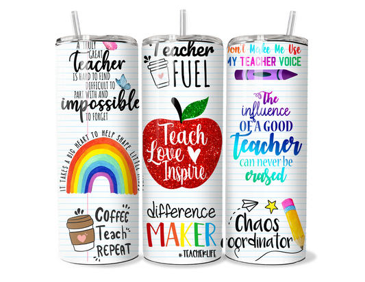 Teach, Love, Inspire | Teacher Appreciation 20oz/30oz Insulated Tumbler