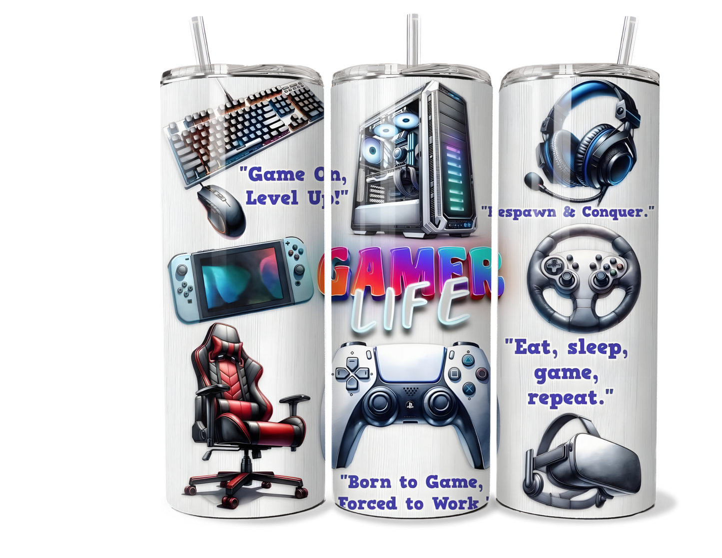 Gamer Life Insulated Stainless Steel Tumbler - Leak-Proof Gaming Cup