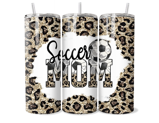 Leopard Print Soccer Mom Insulated Tumbler