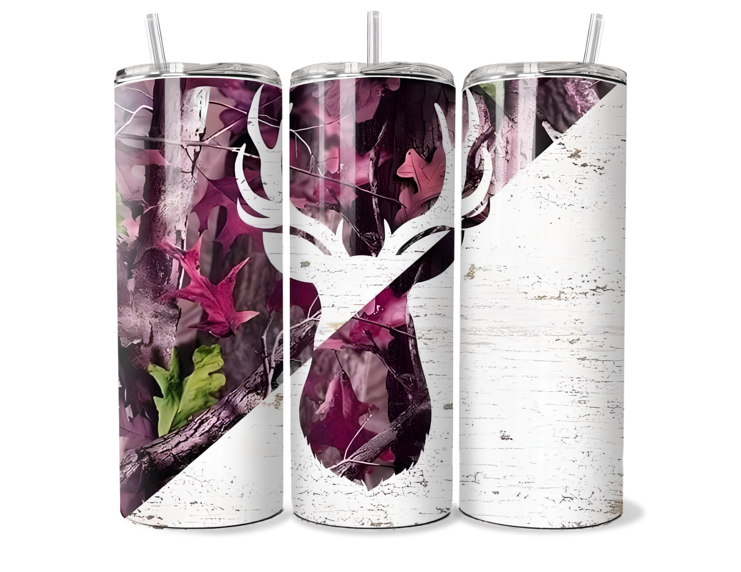 Ladies Pink Deer Hunting Insulated Tumbler