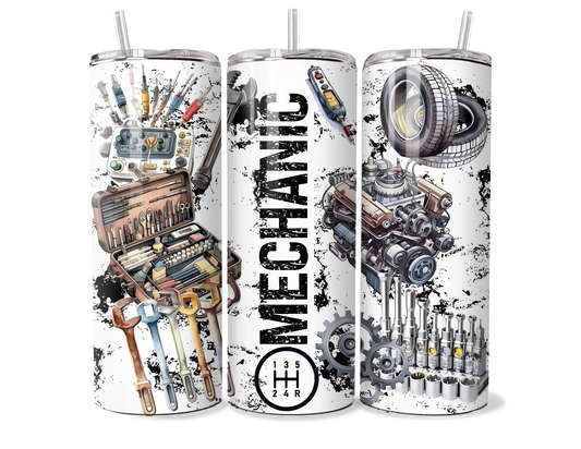 Mechanic’s Grease & Gears Custom Insulated Tumbler