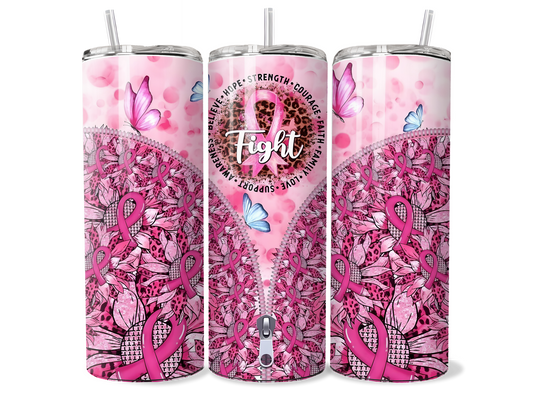 Pink Ribbon Breast Cancer 20oz/30oz Insulated Tumbler